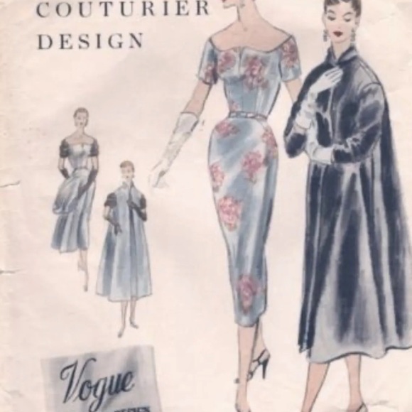 Vintage 50’s Vogue Couturier Design Black Long Opera Coat S/M - Picture 7 of 7